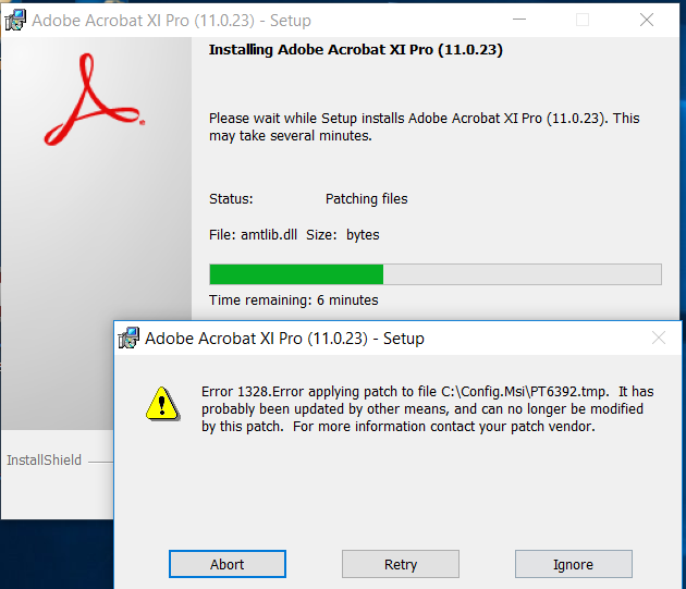 Solved: Error 1328 for Adobe Acrobat XI Pro - Adobe Community 